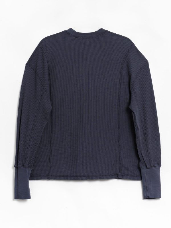 Nicholas-Daley_10475_146.jpg Nicholas Daley Waffle Crewneck - Navy, view 2
