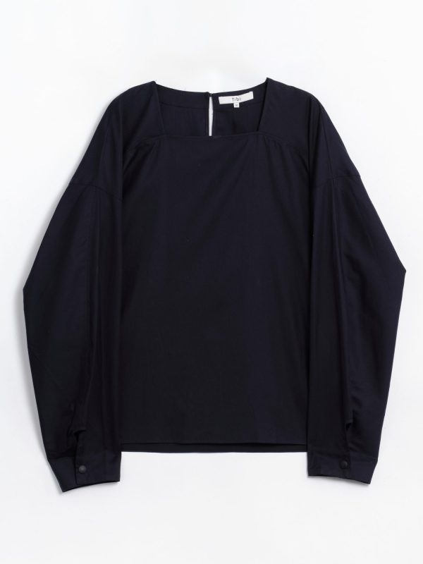 Tibi Lyocell Drape Squareneck Top