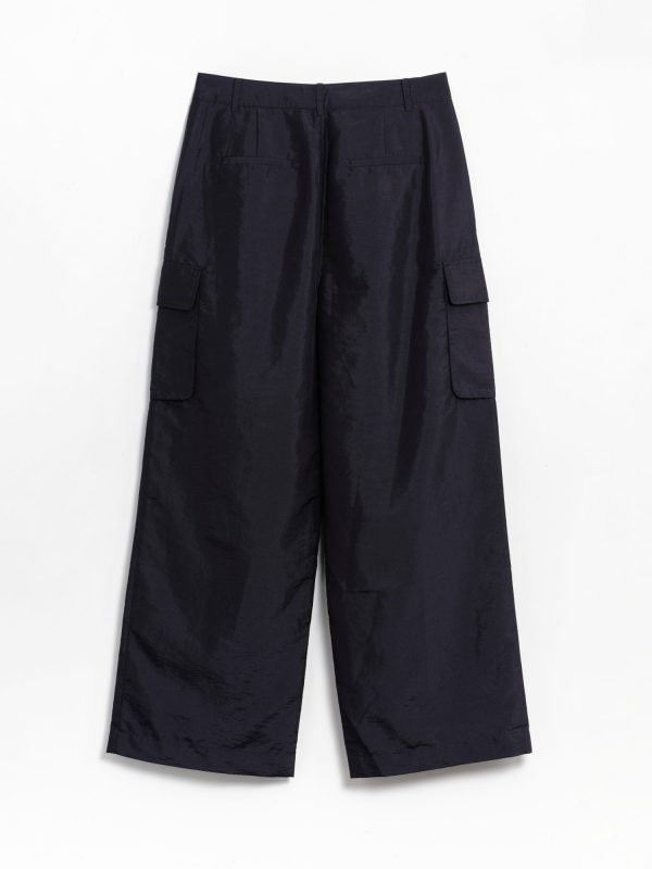 Tibi Crispy Nylon Stella Pleated Cargo Pants