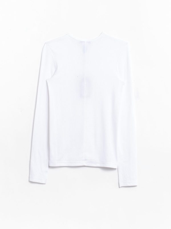 Tibi Ribbed Crewneck Pullover T, view 2