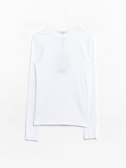 Tibi Ribbed Crewneck Pullover T