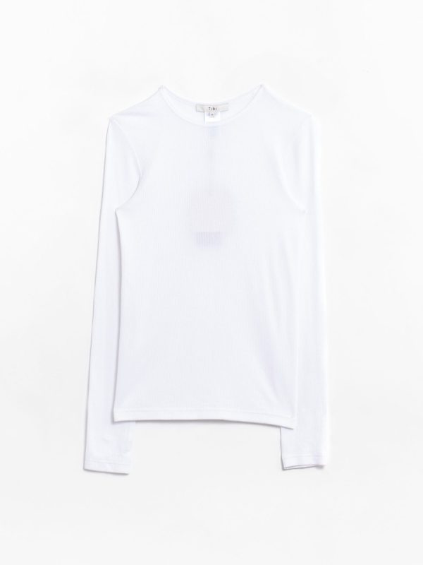 Tibi Ribbed Crewneck Pullover T