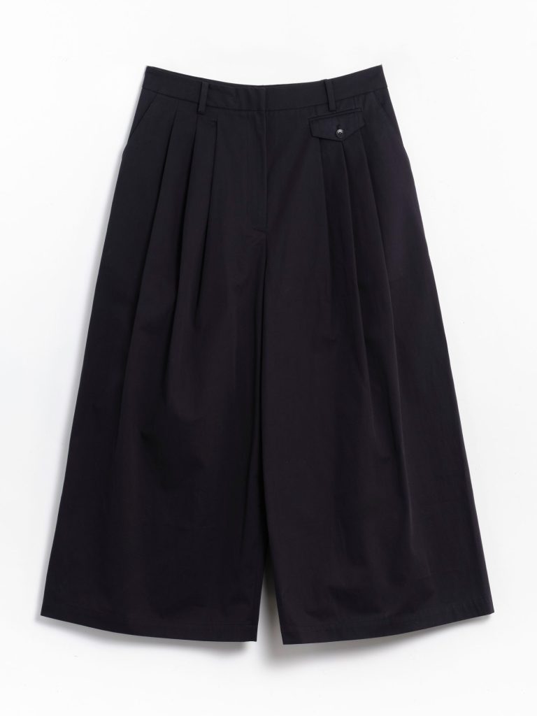 Tibi Bio Twill Tripple Pleat Cropped Pant