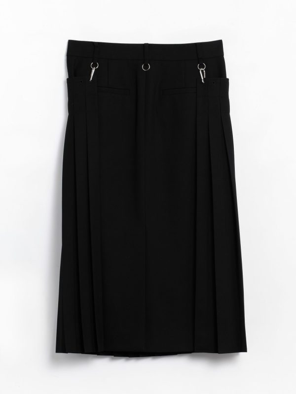 Tibi Grain De Poudre Convertable Pleated Skirt, view 2