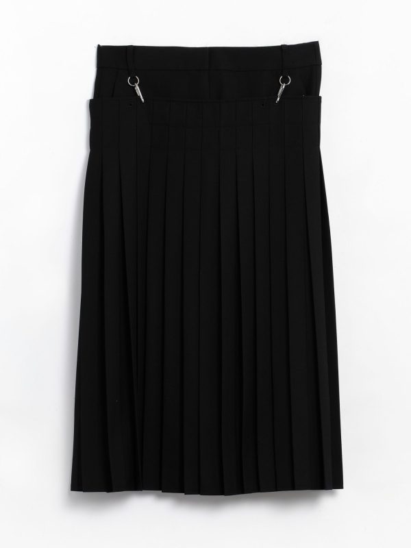 Tibi Grain De Poudre Convertable Pleated Skirt