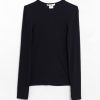 Tibi Ribbed Crewneck Pullover T, view 3