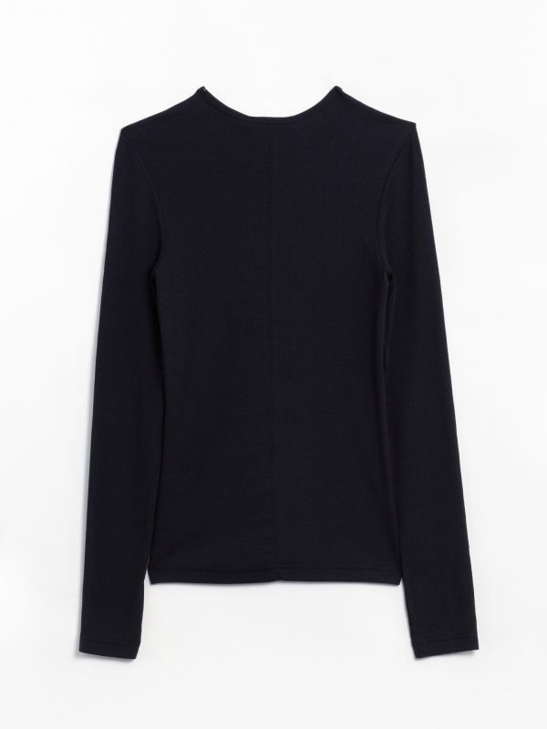 Tibi Ribbed Crewneck Pullover T, view 4