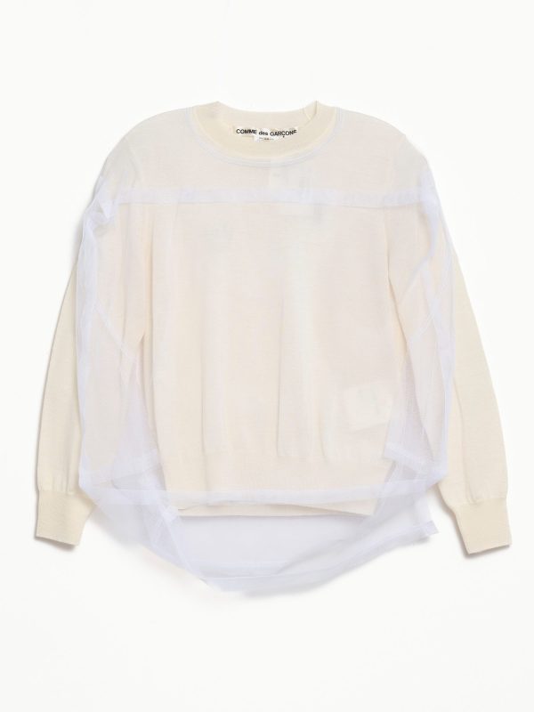 Comme des Garçons Sweater with Tulle Overlay, view 3