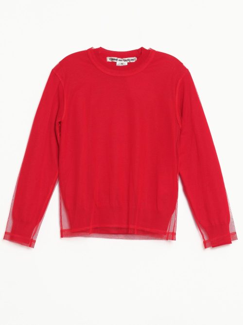 Comme des Garçons Sweater with Tulle Overlay