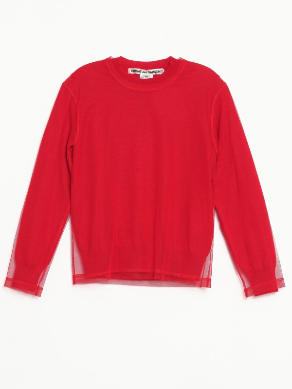 Comme des Garçons Sweater with Tulle Overlay