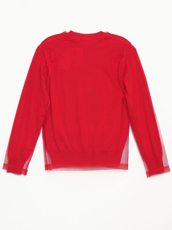 Comme des Garçons Sweater with Tulle Overlay, view 2