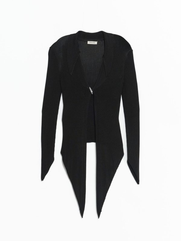 Grace Ling Angular Ribbed Knit Cardigan