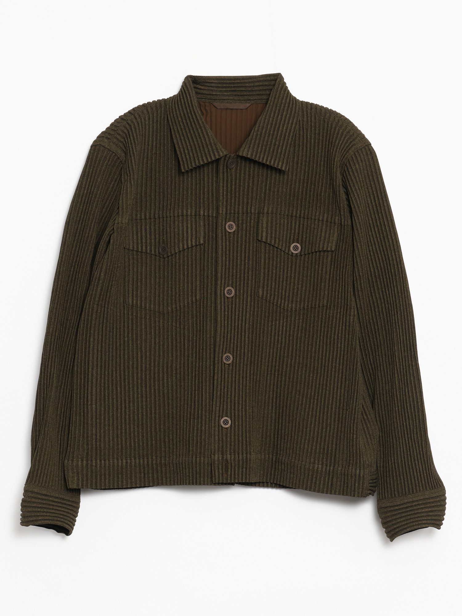 Issey Miyake Homme Plissé Wool Like Light Pleats Trucker Jacket