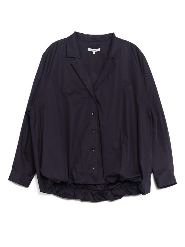 Tibi Eco Poplin Bubble Hem Shirt Jacket