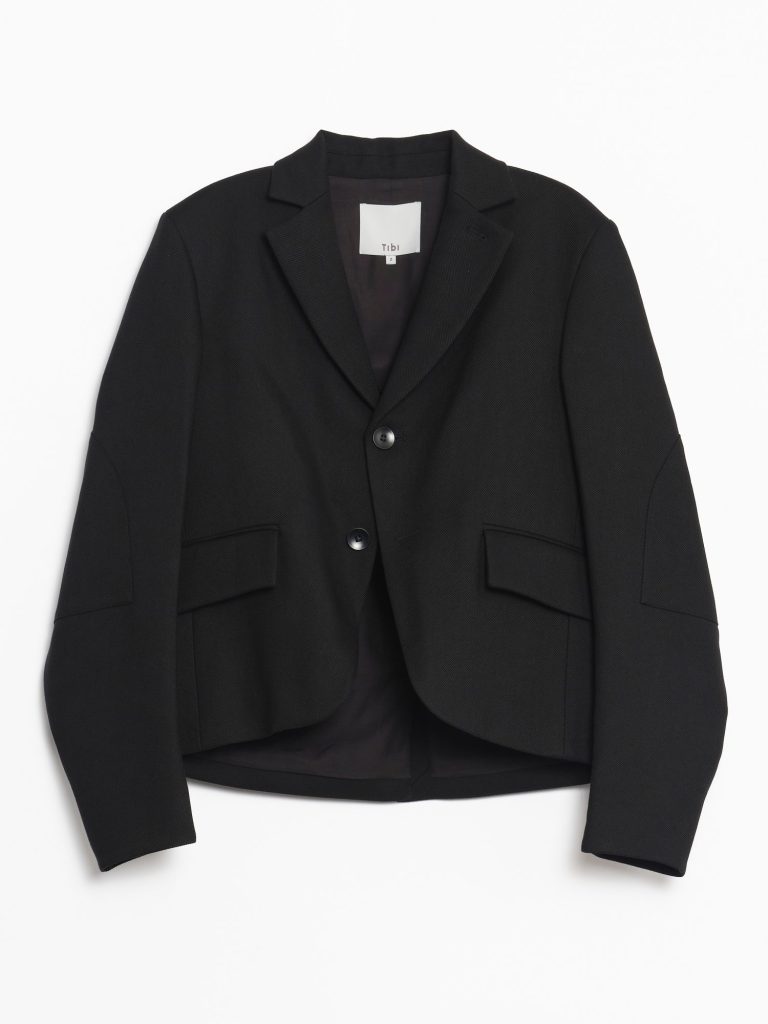 Tibi Cavalier Twill Shrunken Blazer