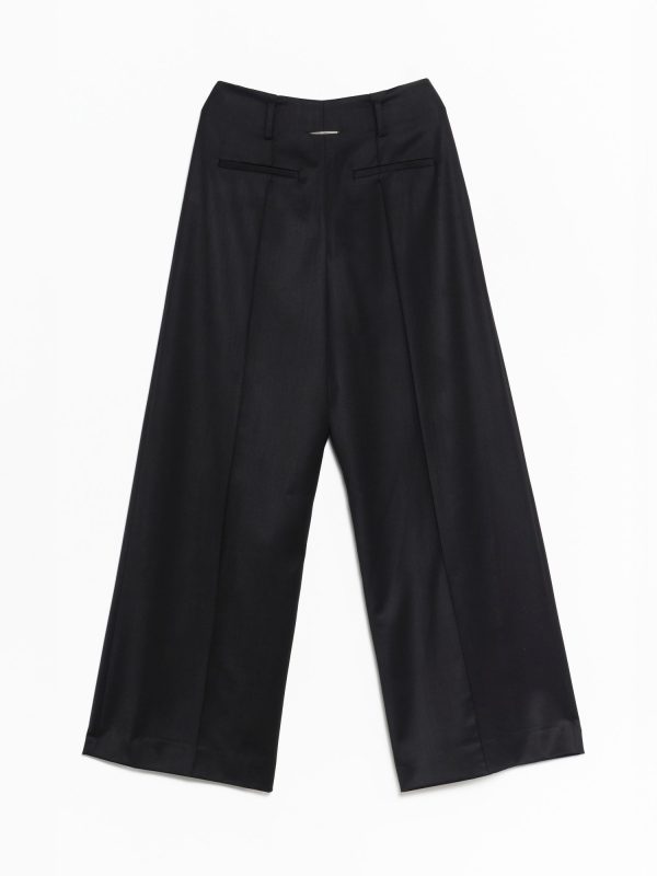 Grace Ling Tailored Wide Leg Logo Tag Trousers, view 2