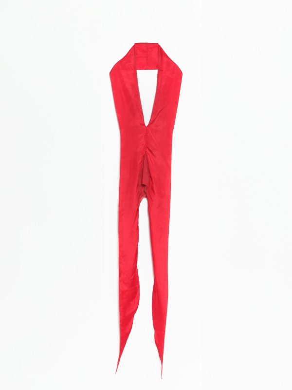 Rick Owens Wishbone Halter T - Cardinal Red