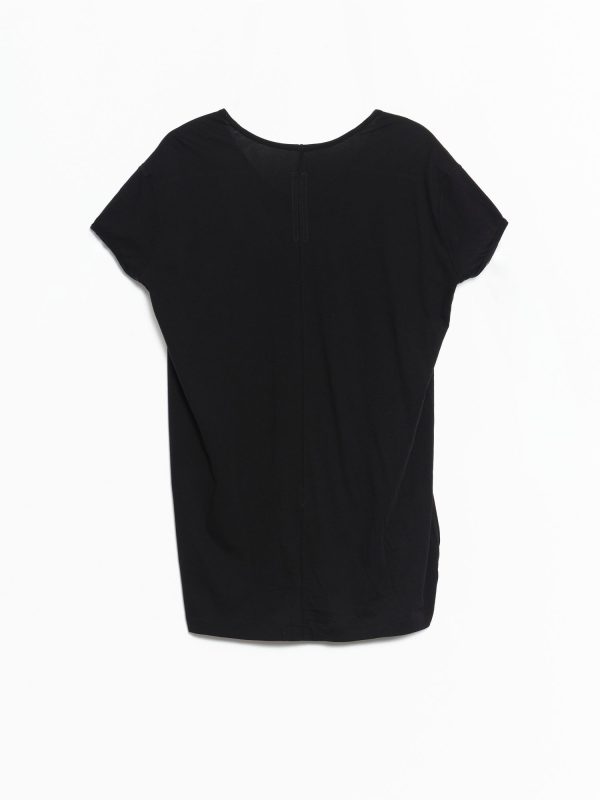 Rick Owens Hiked T - Black Cashmere Blend Jersey, view 2