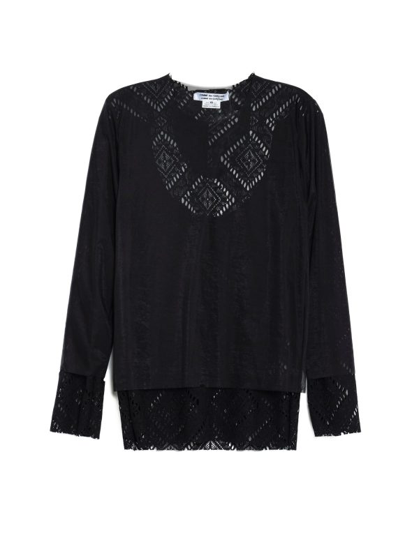 Comme des Garçons Eyelet LS with Mesh Overlay