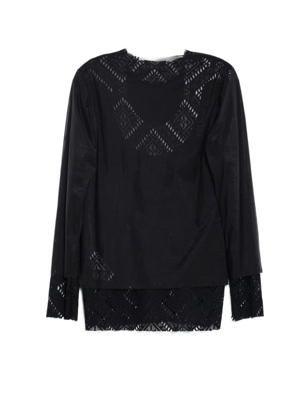 Comme des Garçons Eyelet LS with Mesh Overlay, view 2
