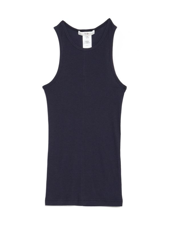 Tibi Circular Fine Rib T Tank