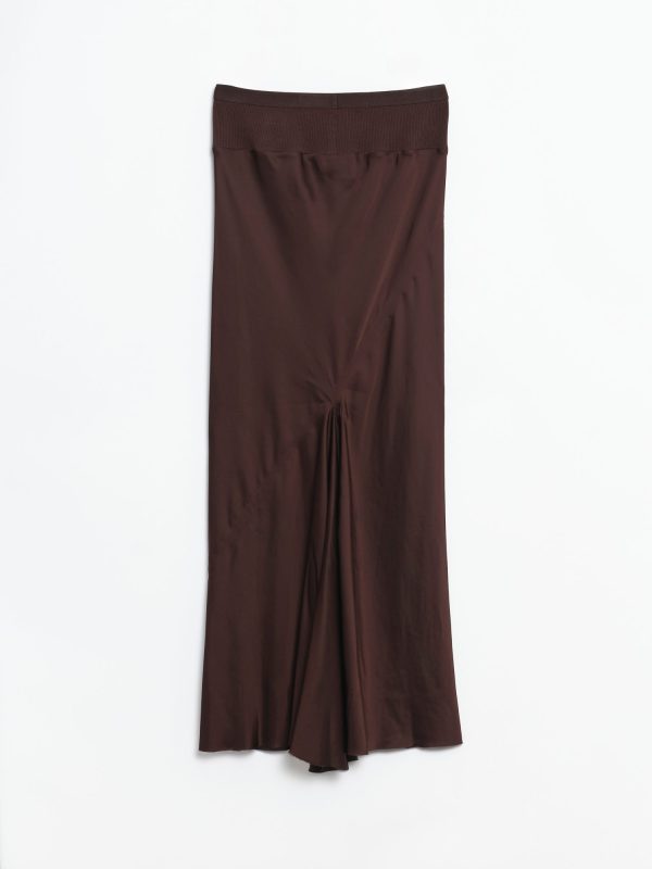 Rick Owens Calf Bias Skirt - Mahogany