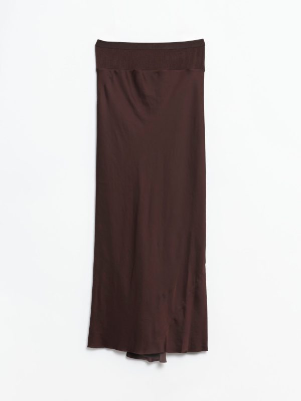 Rick Owens Calf Bias Skirt - Mahogany