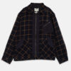 Nicholas Daley Zip-Through Shirt Jacket, Navy and Orange Check