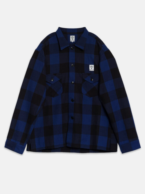 South2 West 8 Smokey Shirt - Cotton Buffalo Plaid Twill