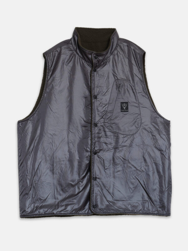 South2 West8 Reversible Vest - Olive, view 3