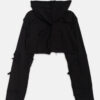 Swampgod Cropped Patchwork Hoodie, view 2