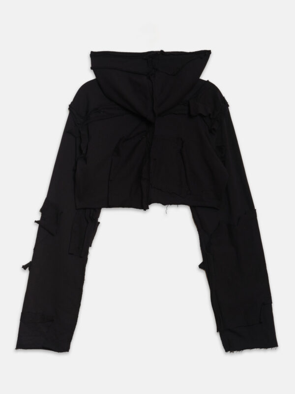 Swampgod Cropped Patchwork Hoodie, view 2