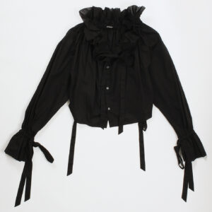 Ann Demeulemeester Stee Ruffled Drawstring Top - Black