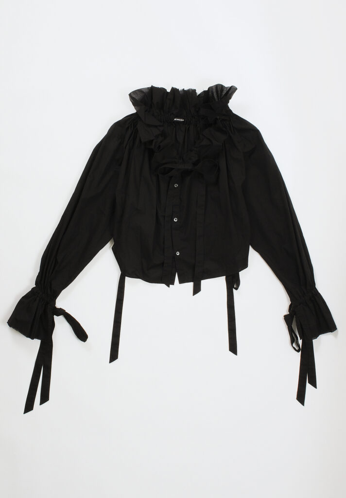Ann Demeulemeester Stee Ruffled Drawstring Top - Black