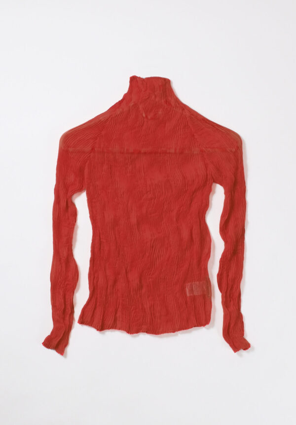 Issey Miyake Chiffon Twist Top - Red