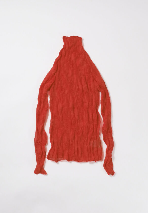 Issey Miyake Chiffon Twist Top - Red, view 2