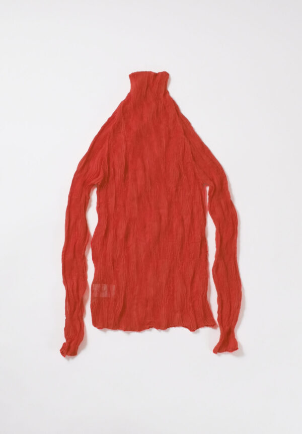 Issey Miyake Chiffon Twist Top - Red, view 3