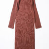 Issey Miyake Hatching Pleats Dress - Dark Brown