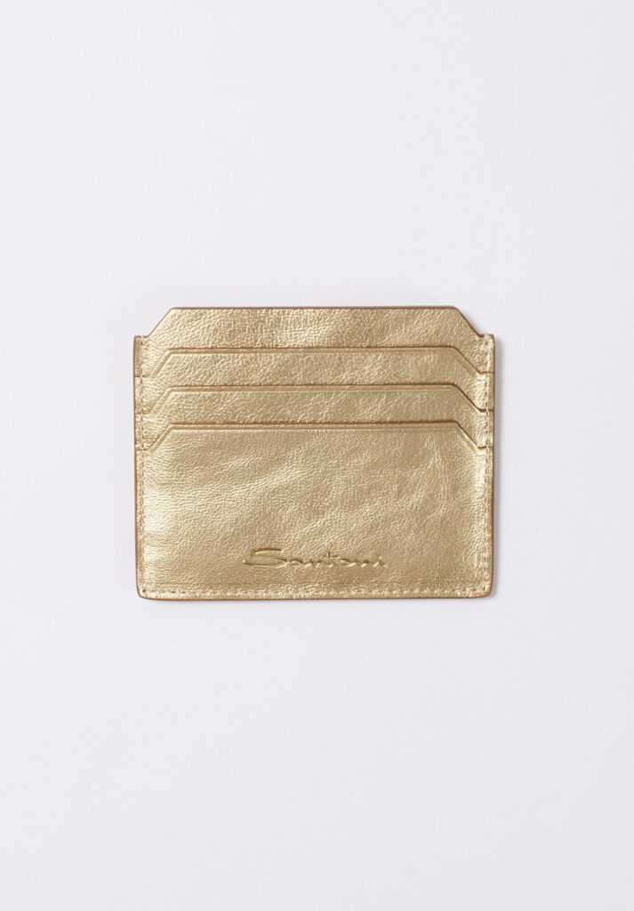 Santoni Tumbled Leather Credit Card Case
