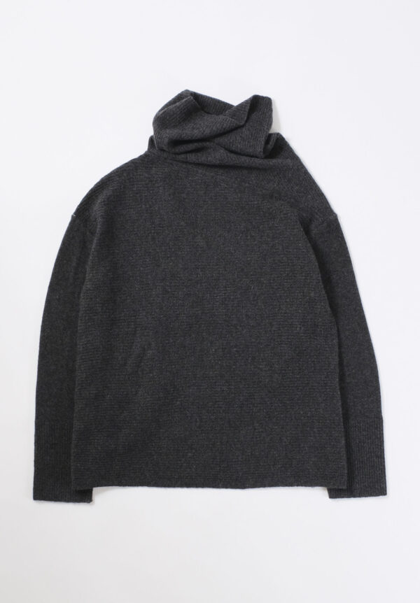 11644_A.jpg Paychi Gu Scrunch Neck Pullover - Charcoal