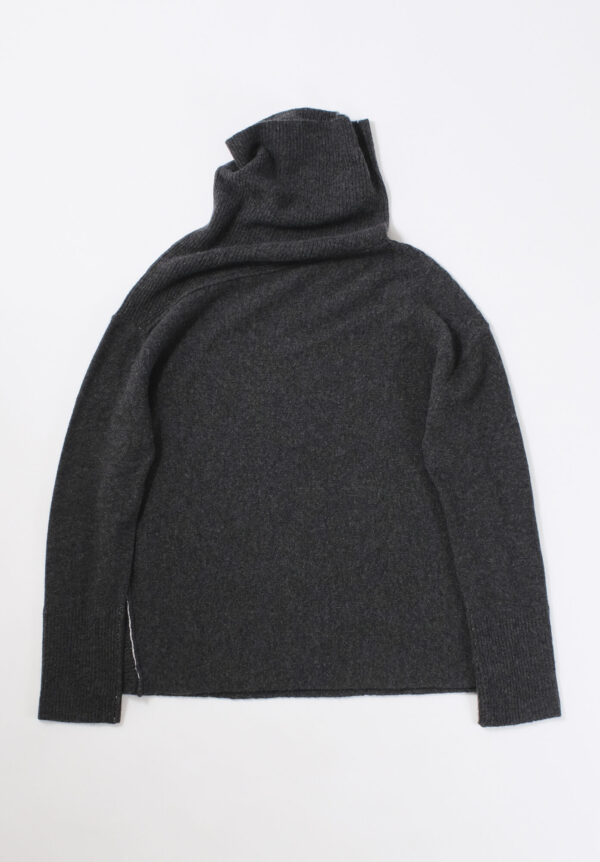 11644_B.jpg Paychi Gu Scrunch Neck Pullover - Charcoal, view 2