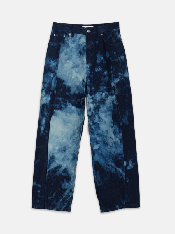 Tibi Tie Dye Denim Tuck Jean